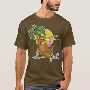 Kiwi Vogel eet een ijsje T-shirt
