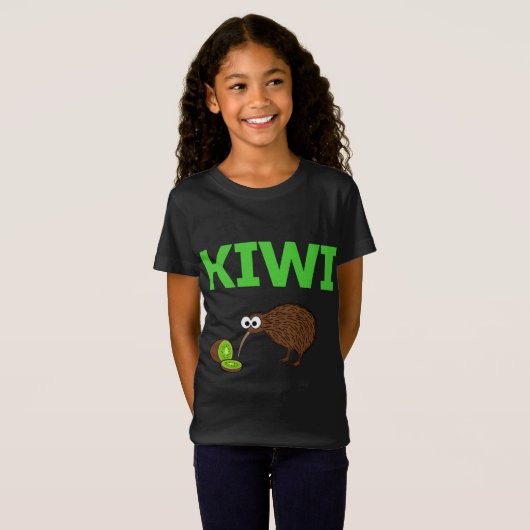 Kiwi Vogel en fruit Grappig Schattige Nieuw-Zeelan T-shirt (Voorkant volledig)