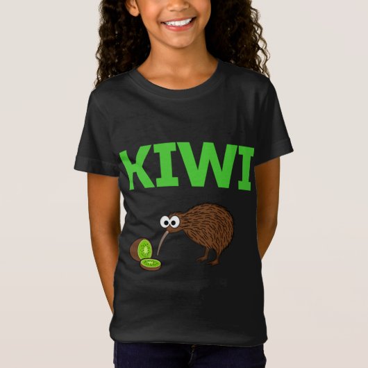 Kiwi Vogel en fruit Grappig Schattige Nieuw-Zeelan T-shirt (Voorkant)