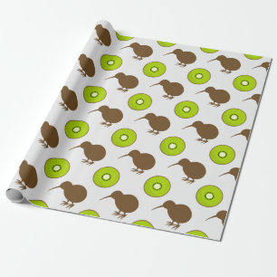 Kiwi-vogel- en fruitwandelpapier cadeaupapier