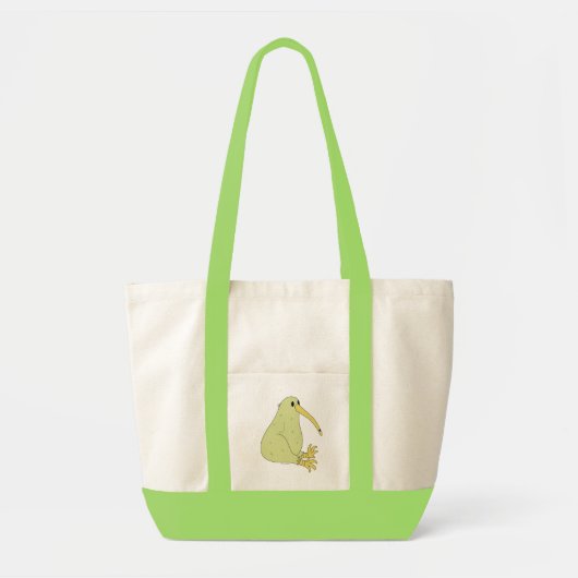 kiwi-vogel gekleurde canvas tas (Voorkant)