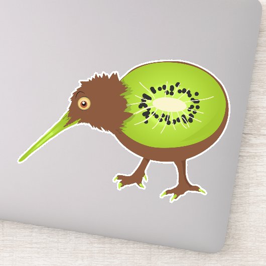 Kiwi Vogel Grappig Fruit Sticker (Detail)