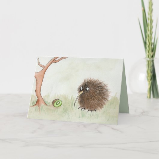 Kiwi Vogel & Kiwi Fruit Kaart (Voorkant)
