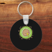 Kiwi Vogel Kopf mit Kiwi Frucht Obst Sleutelhanger (Voorkant)