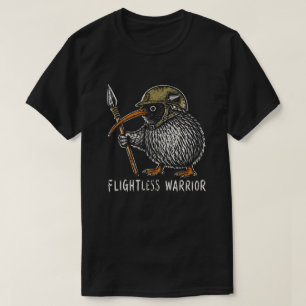 Kiwi Vogel Krijger Speer Helm Vintage T-shirt
