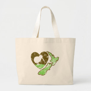 Kiwi-vogel NEW ZEALAND met een liefdeshart Grote Tote Bag