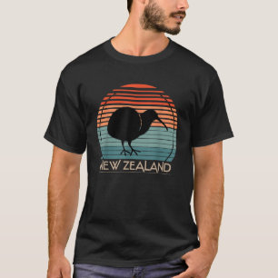 Kiwi Vogel Ornitholoog Gift Retro Nieuw-Zeeland T-shirt