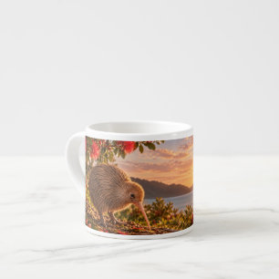 Kiwi-vogel Pohutukawa Nieuw-Zeeland Kerstcadeau Espresso Kop