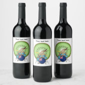 Kiwi Vogel Spelen Drums Wijn Etiket (Flessen)