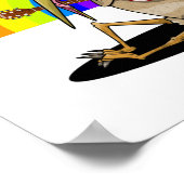 Kiwi vogel spelen een akoestische gitaar poster (Hoek)
