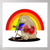 Kiwi vogel spelen een akoestische gitaar poster (Voorkant)