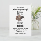 Kiwi Vogel Verjaardagsfeestje Kaart (Staand voorkant)
