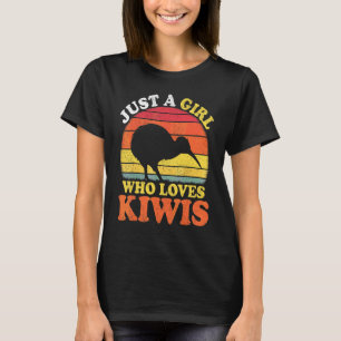 Kiwi Vogel Vintage Gewoon Een Meisje Dat Van Kiwi' T-shirt