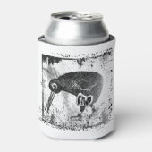 Kiwi vogel zwart en wit blikjeskoeler (Blikje Voorkant)