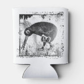 Kiwi vogel zwart en wit blikjeskoeler (Achterkant)