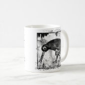 Kiwi vogel zwart en wit koffiemok (Voorkant rechts)