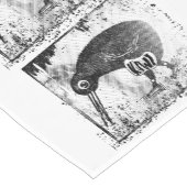 Kiwi vogel zwart en wit korte tafelloper (Hoek)