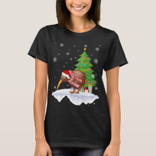 Kiwi Vogelliefhebber Gift Santa Hat Kiwi Kerstmis T-shirt