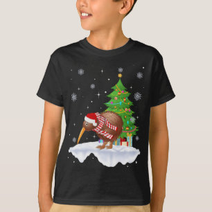 Kiwi Vogelliefhebber Gift Santa Hat Kiwi Kerstmis T-shirt