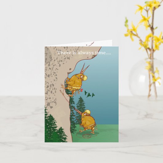 Kiwi Vogelrots klimmen Kaart (Gele Bloem)