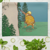 Kiwi Vogelrots klimmen Theedoek (Gevouwen)