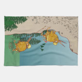 Kiwi Vogelrots klimmen Theedoek (Horizontaal)