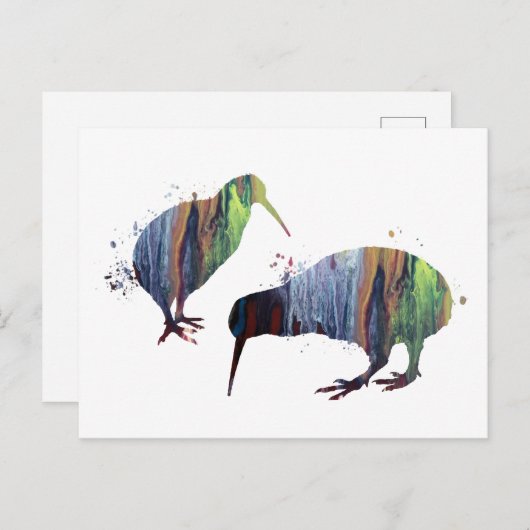 Kiwi-vogels Briefkaart (Voorkant / Achterkant)