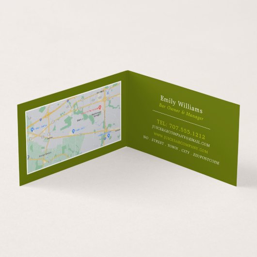 Kiwi-vruchten, sapijtschelp, gedetailleerd visitekaartje (Binnen)