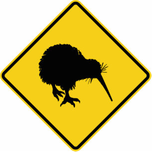 Kiwi Waarschuwing Staand Fotobeeldje