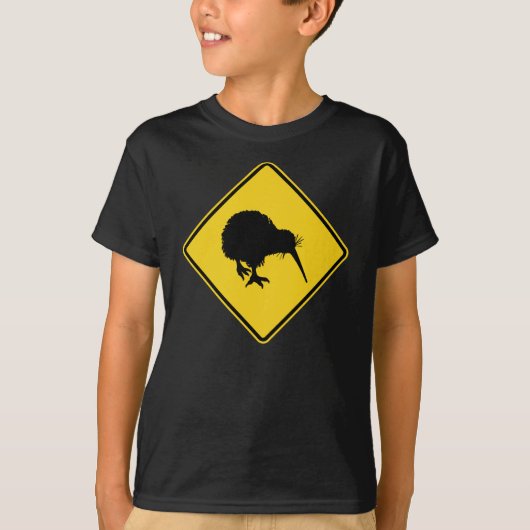 Kiwi Waarschuwing T-shirt (Voorkant)