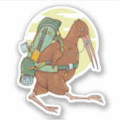 Kiwi wandelen tramping sticker (Voorkant)