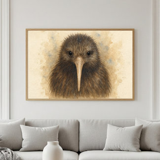 Kiwi Waterverf Portret Poster