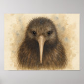 Kiwi Waterverf Portret Poster (Voorkant)
