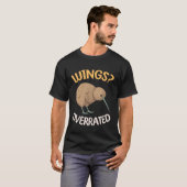 Kiwi Wings Overrated Flightless Bird Humor T-shirt (Voorkant volledig)