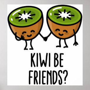 Kiwi zijn vrienden BFF Kawaii schattig stel van fr Poster