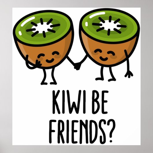 Kiwi zijn vrienden BFF Kawaii schattig stel van fr Poster (Voorkant)