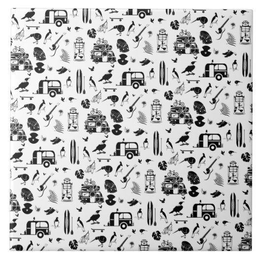 kiwi zomerpatroon TRANS Tegeltje (Voorkant)