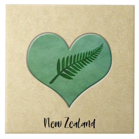 Kiwiana New Zealand Greenstone Design Decor Tile Tegeltje (Voorkant)