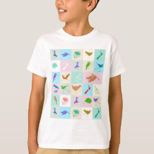 Kiwiana pop vogelpatroon t-shirt