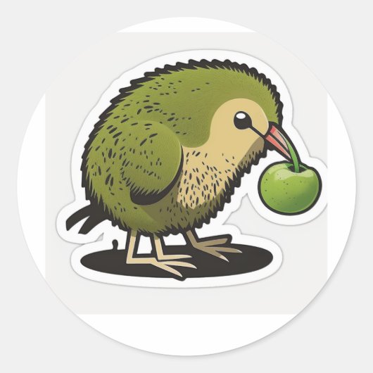 kiwi's die een kiwi-vrucht eten ronde sticker (Voorkant)