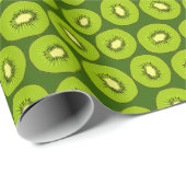 Kiwi's: donkergroen. cadeaupapier (Rol Hoek)