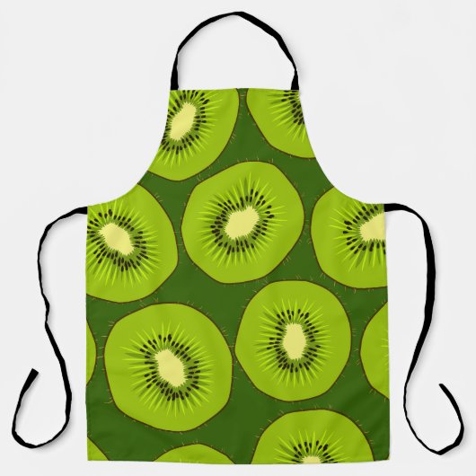 Kiwi's: donkergroen. schort (Voorkant)
