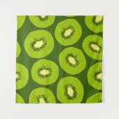 Kiwi's: donkergroen. wandkleed (Voorkant (horizontaal))