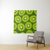 Kiwi's: donkergroen. wandkleed (In situ)