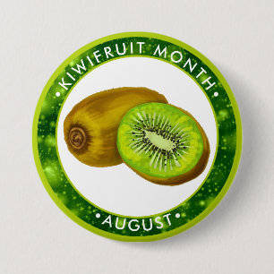 Kiwi's Maand, WATERVERF Ronde Button 7,6 Cm