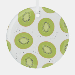 Kiwi's plakjes, naadloze illustratie. glas ornament