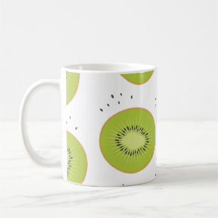 Kiwi's plakjes, naadloze illustratie. koffiemok