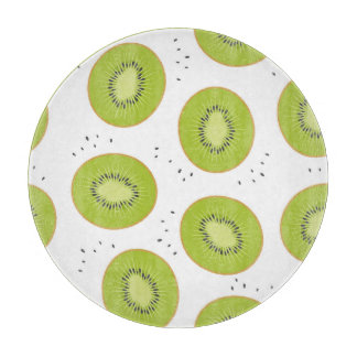 Kiwi's plakjes, naadloze illustratie. snijplank