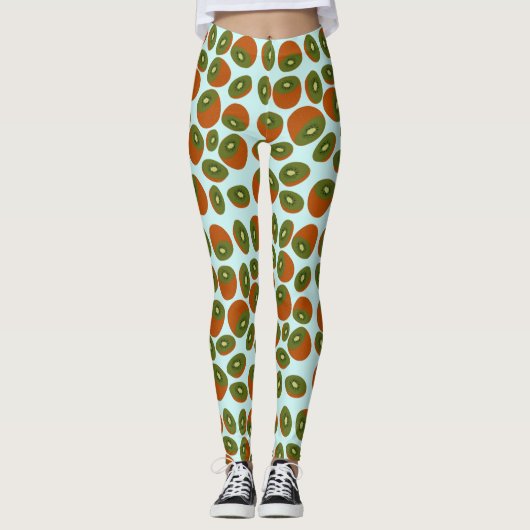 Kiwivruchten Pattern Leggings (Voorkant)