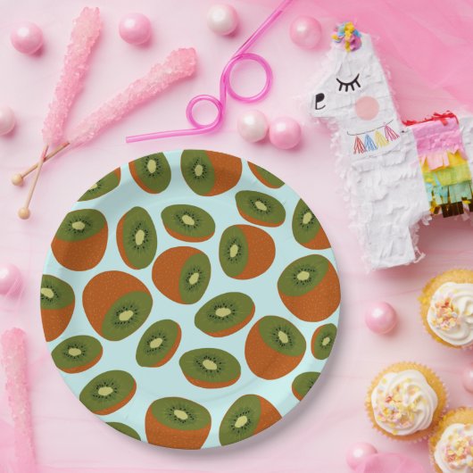 Kiwivruchten Pattern Papieren Bordje (Feest)